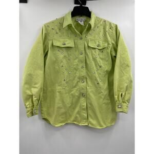 Saint Germain Paris vintage button down green shirt size Small